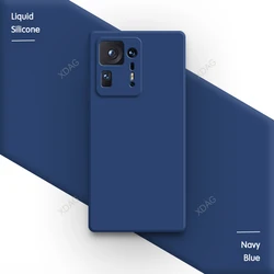 Premium Liquid Silicone Square Phone Case - Minimalist Protective Back Cover for Xiaomi Civi 2 (Navy Blue)