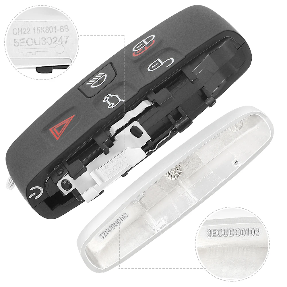 Car Remote Key Car Key KEYECU KOBJTF10A 315MHz/434MHz PCF7953 ID49 Chip Smart Remote Key for Land Rover Discovery 4 Freelander Range Rover Sport Evoque