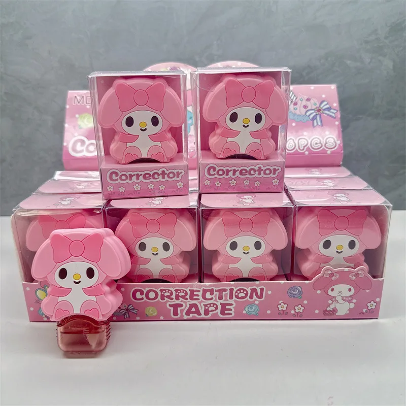 4pcs Hello Kitty Kuromi Melody Student Correction Manual 8m*5mm Double Sided Adhesive Dots Glue Tape School Stationery Supplies