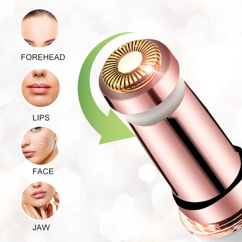 2 In 1 Electric Eyebrow Trimmer Rechargeable for Facial Hair Remover with LED