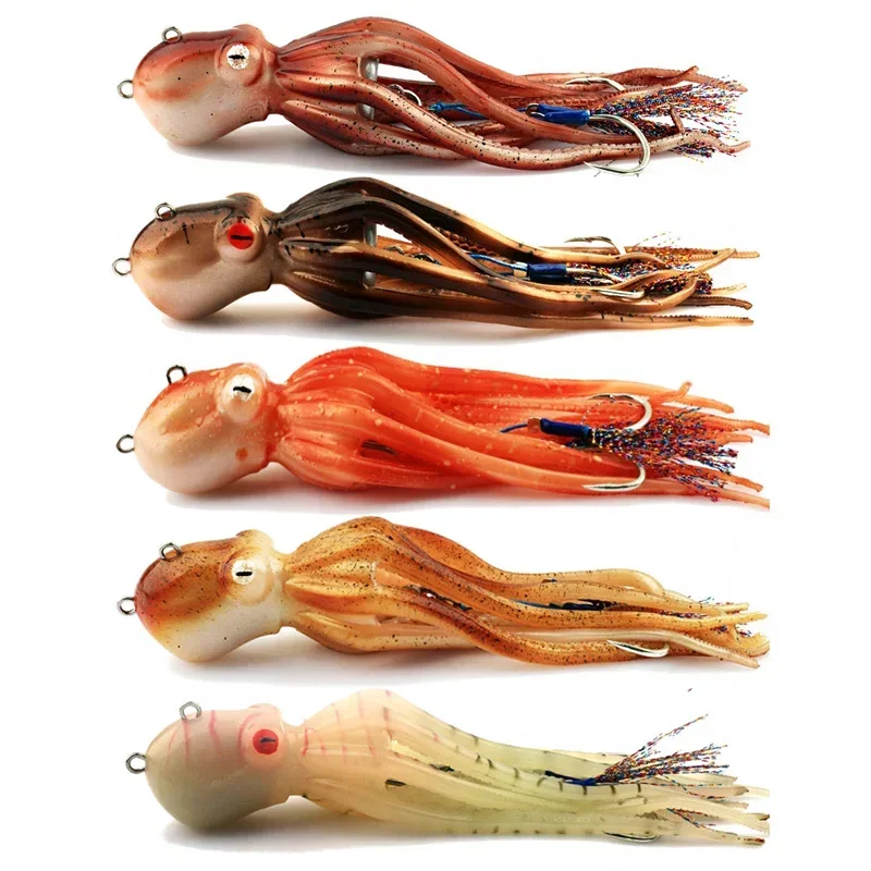 Leurres De Pêche De Simulation Douce Pieuvre Calmar Jupe