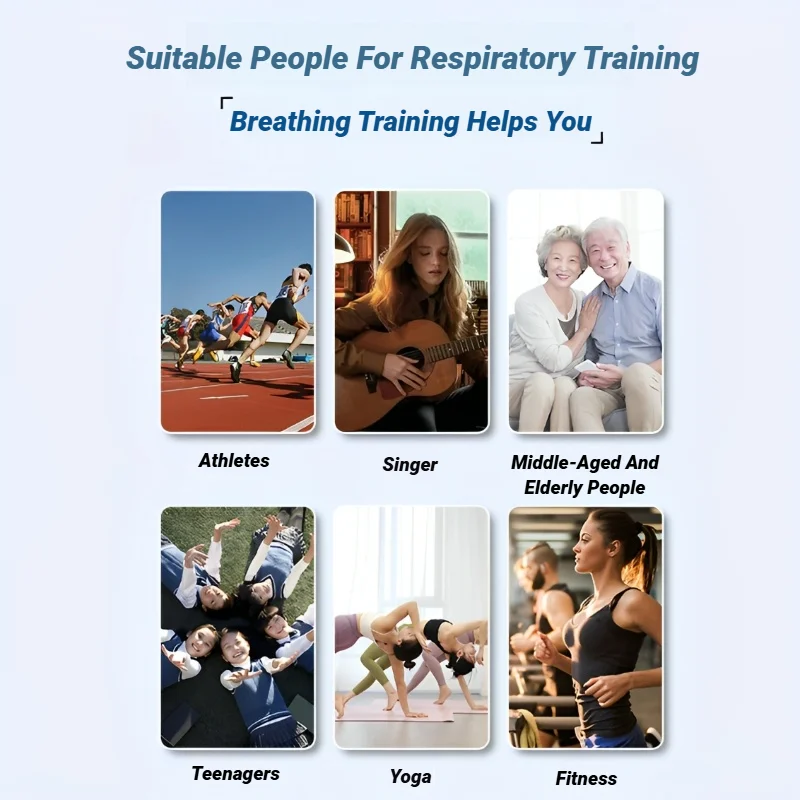 Portable Breathing Exercise Lungs Breath Fitness Sports Exerciser Device Endurance Workout Adjustable Resistances breathing exerciser