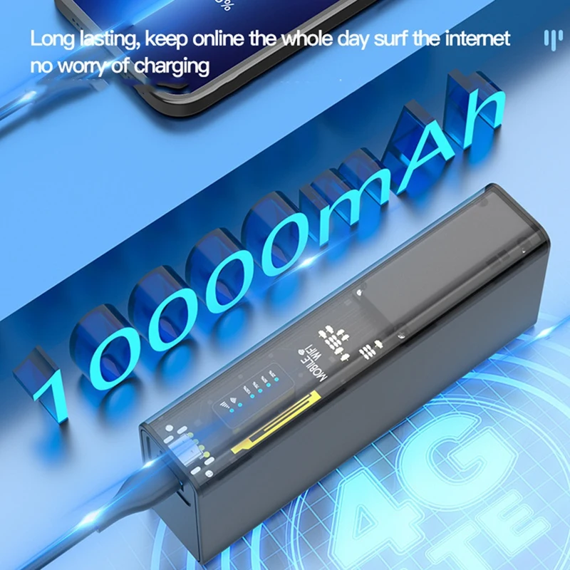 10000mAh 확장 배터리가 탑재된 4G 모바일 WiFi 라우터 MiFi 2.4G 및 5G 듀얼 밴드 고속 네트워크 유라시아 버전-A31R