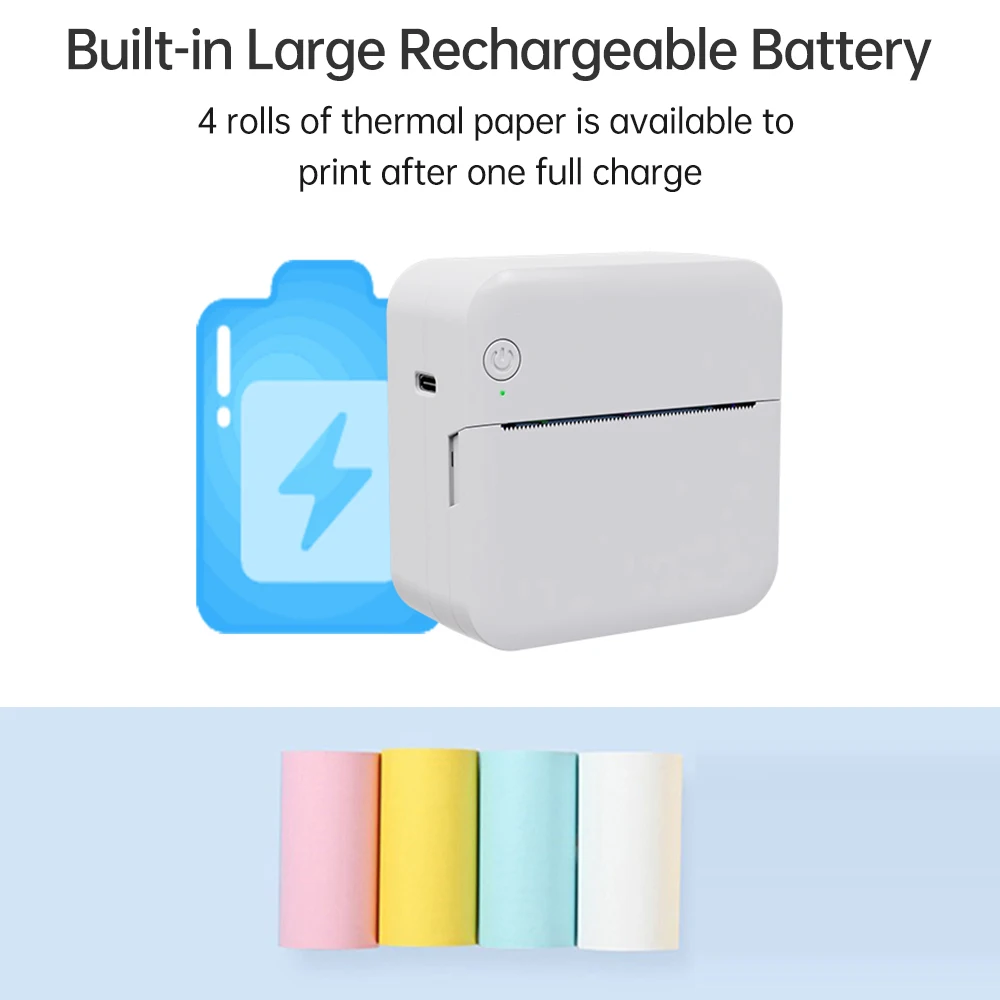 Mini Pocket Thermal Printer P7 Multifunction Portable Sticker Maker 300DPI Instant Photo Printing Support BT for IOS Android