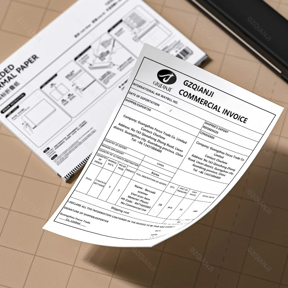 100pcs/pack 210mm A40 Thermal Paper Folded BPA Free White For A4 Thermal Printer Quick-dry Folding Paper 200pcs