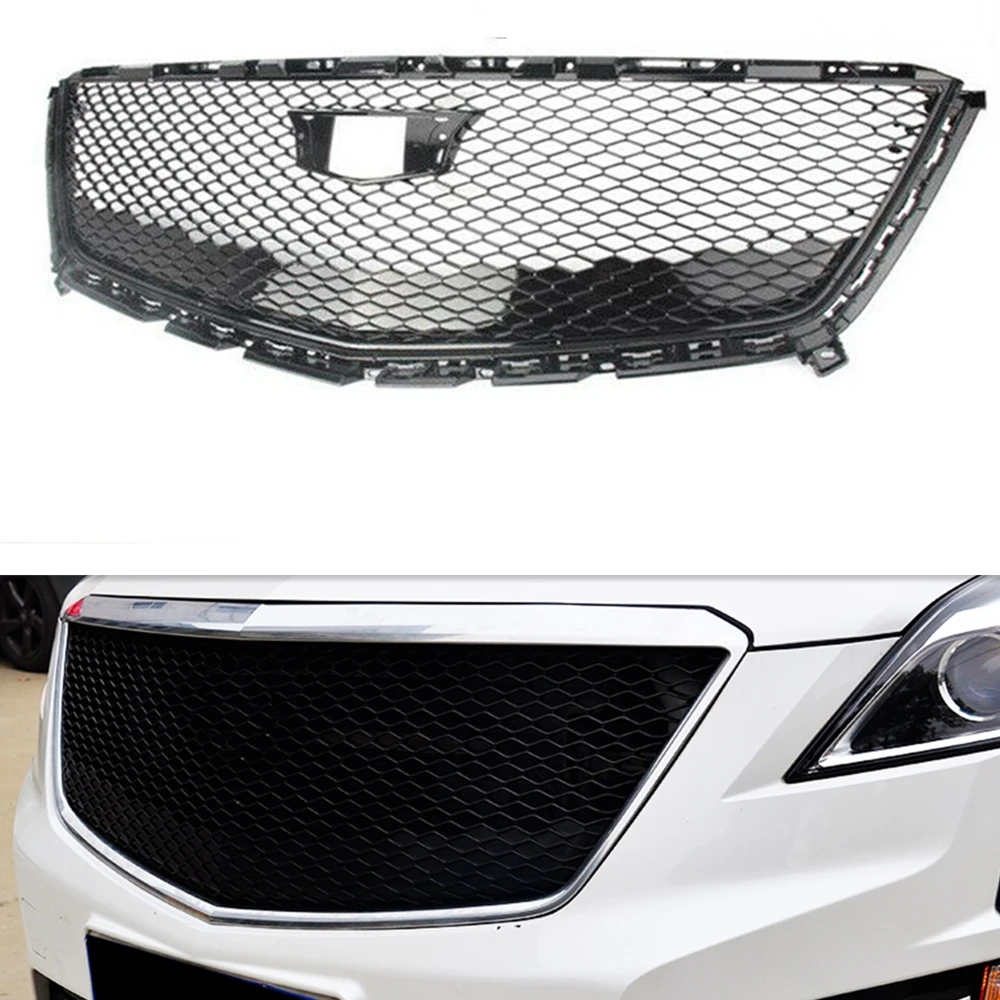 

For Cadillac XT5 2016 2017 2018 2019 2020 2021 2022 2023 Honeycomb Style Front Grille Black Upper Bumper Hood Mesh Racing Grills