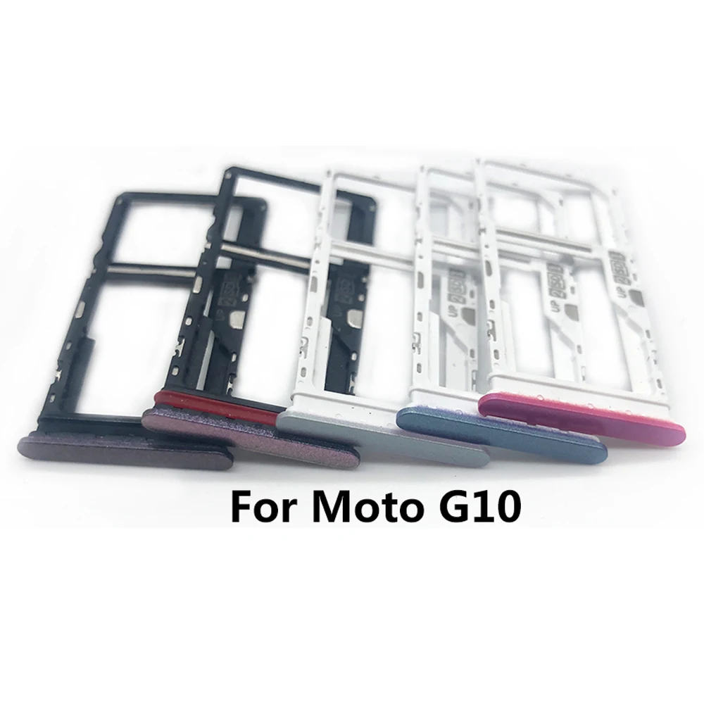 모토 G10 G20 G30 G50 G60 G60S G100 G200 G31 G32 G34 G35 G41 G42 G54 G75용 SIM 카드 칩 슬롯 트레이 홀더 수리 부품 10개