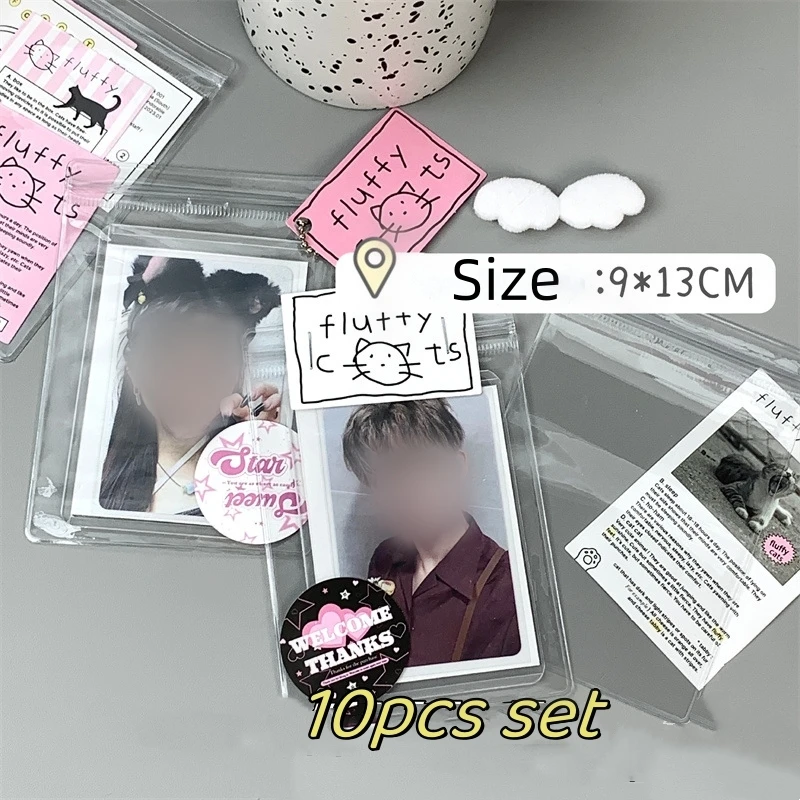 Steve 10pcs Transparent Pvc Jewelry Protective Bag Waterproof self-sealing Slider Photo Card Gift Packaging Bag