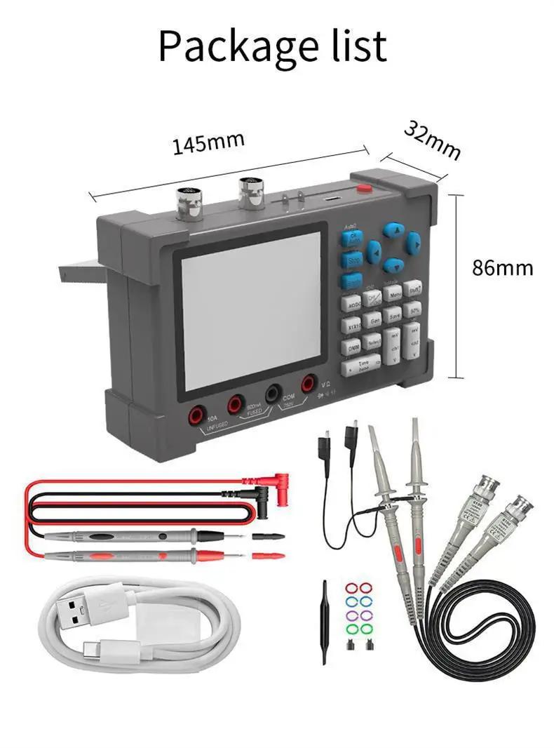 Protable DSO3D12 3.2 Inch Desktop Digital Oscilloscope 120M Bandwidth Dual Chann
