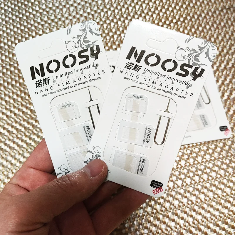 10 Set 4 In 1 Adattatore Per Scheda Nano Sim Noosy + Adattatore Per Schede Micro Sim + Adattatore Per Scheda Sim Standard Per Iphone