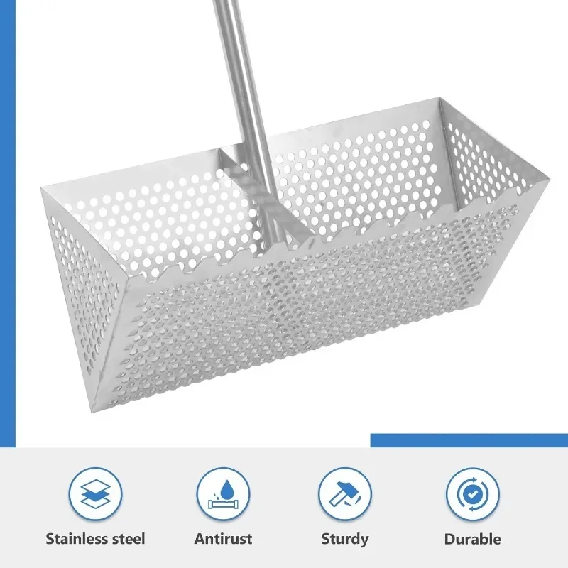 Sand Flea Rake, Detachable Sand Flea Rake, The Shark Tooth Screen Comes with A 16-Foot-Wide Drain Screen with A 51-inch Handle 2