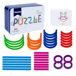 Kids Wooden Shape Puzzle Board - Montessori - Inspired Educational Toy (Light Grey)