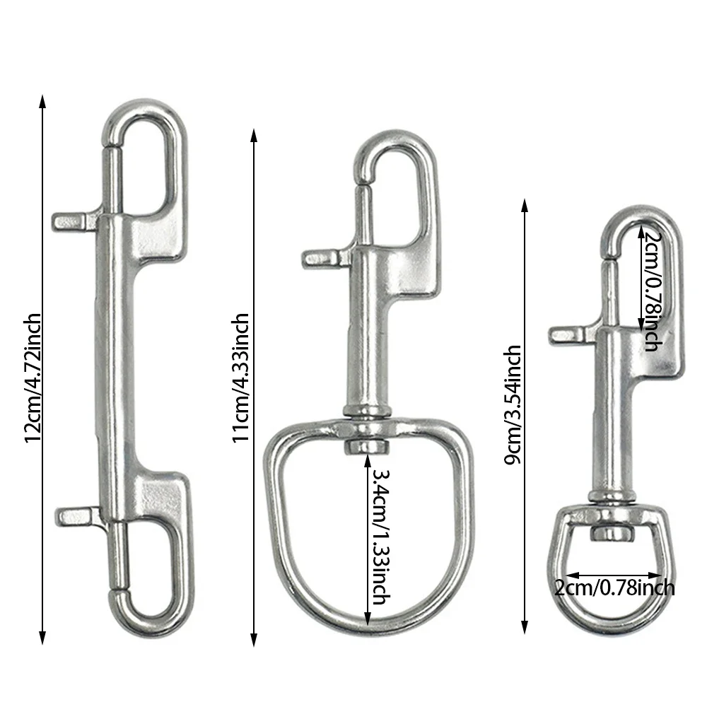 Quickdraw Stainless Steel Diving Hook Single/Double Swivel Hooks Scuba Camping Diving Pets Haulage String Hook Pool Accessories 5