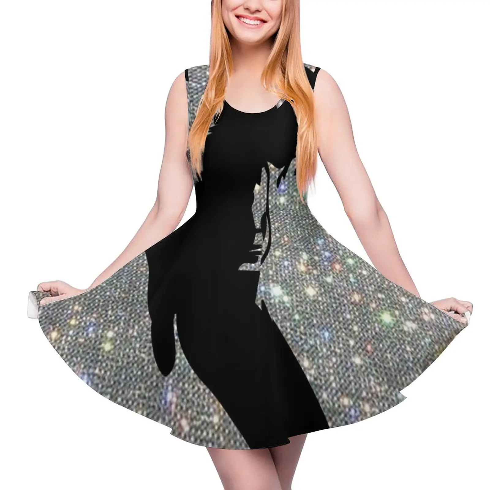 

Mike Photograph of glitter ONLY - Not Reflective Round Neck Dress luxury dresses clothes for women evening dresses ladies