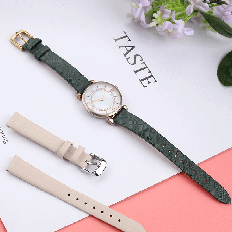 Fashionable Energetic Style Leather Cowhide Watchband for Women’s Smartwatch, 14mm