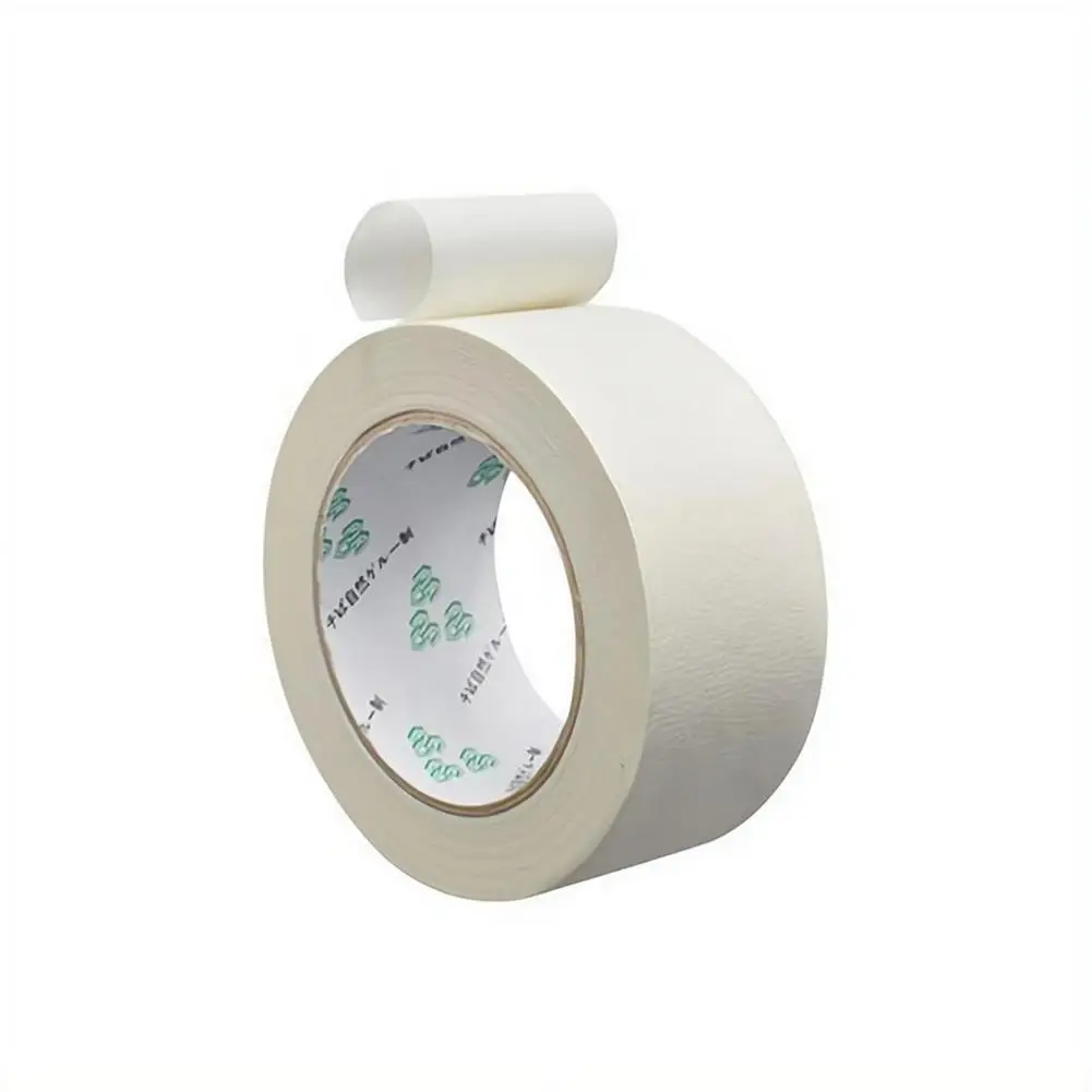 50mm x 50m 화이트 마스킹 테이프, 페인팅, 장식 및 이음매 마스킹용 고점착 크레이프 종이 테이프, 쉽게 떼어낼 수 있으며 잔여물이 남지 않음