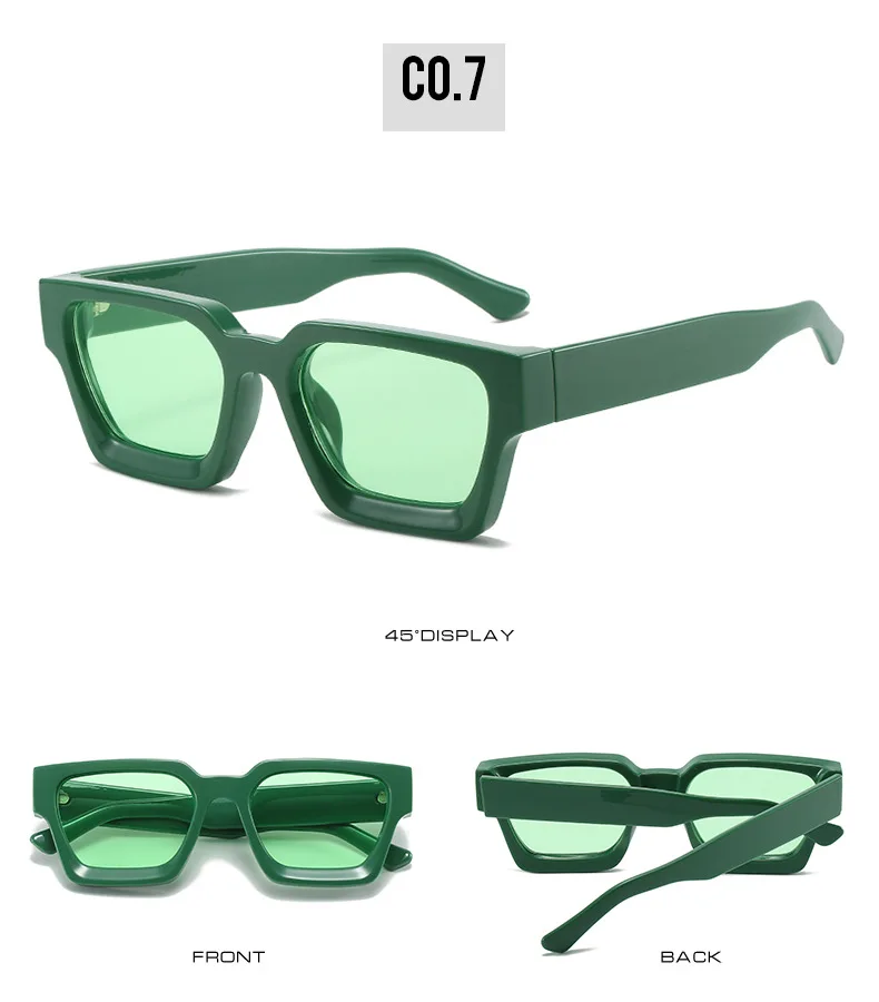 Herren-Sonnenbrille mit dickem Rahmen, Vintage-Stil, quadratische Sonnenbrille, lässig, klassisch, Fahrsonnenbrille, UV400 – Detail 14