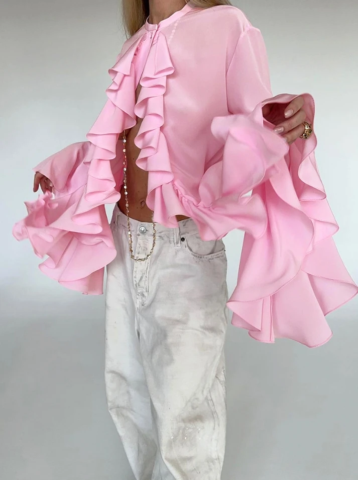 Spring And Summer New Solid Color Pullover Round Neck Short Sleeve Chiffon Shirt