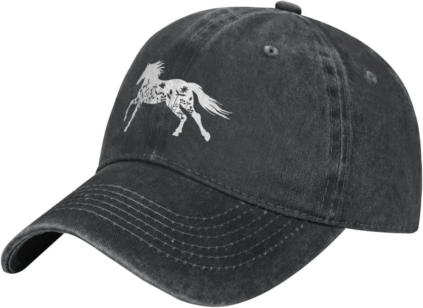 

Women's Floral and Horse Hat Adjustable Washed Vintage Baseball Cap for Mom Dad
