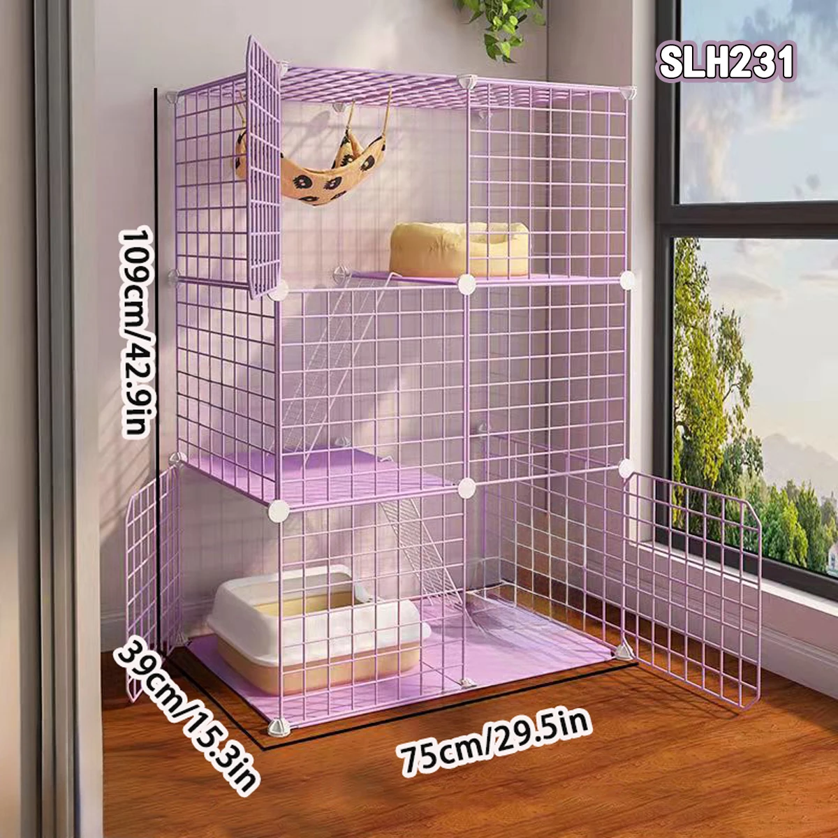 Cat cage Home Villa Cattery indoor large free space Cat House Small double deck cat house cat nest