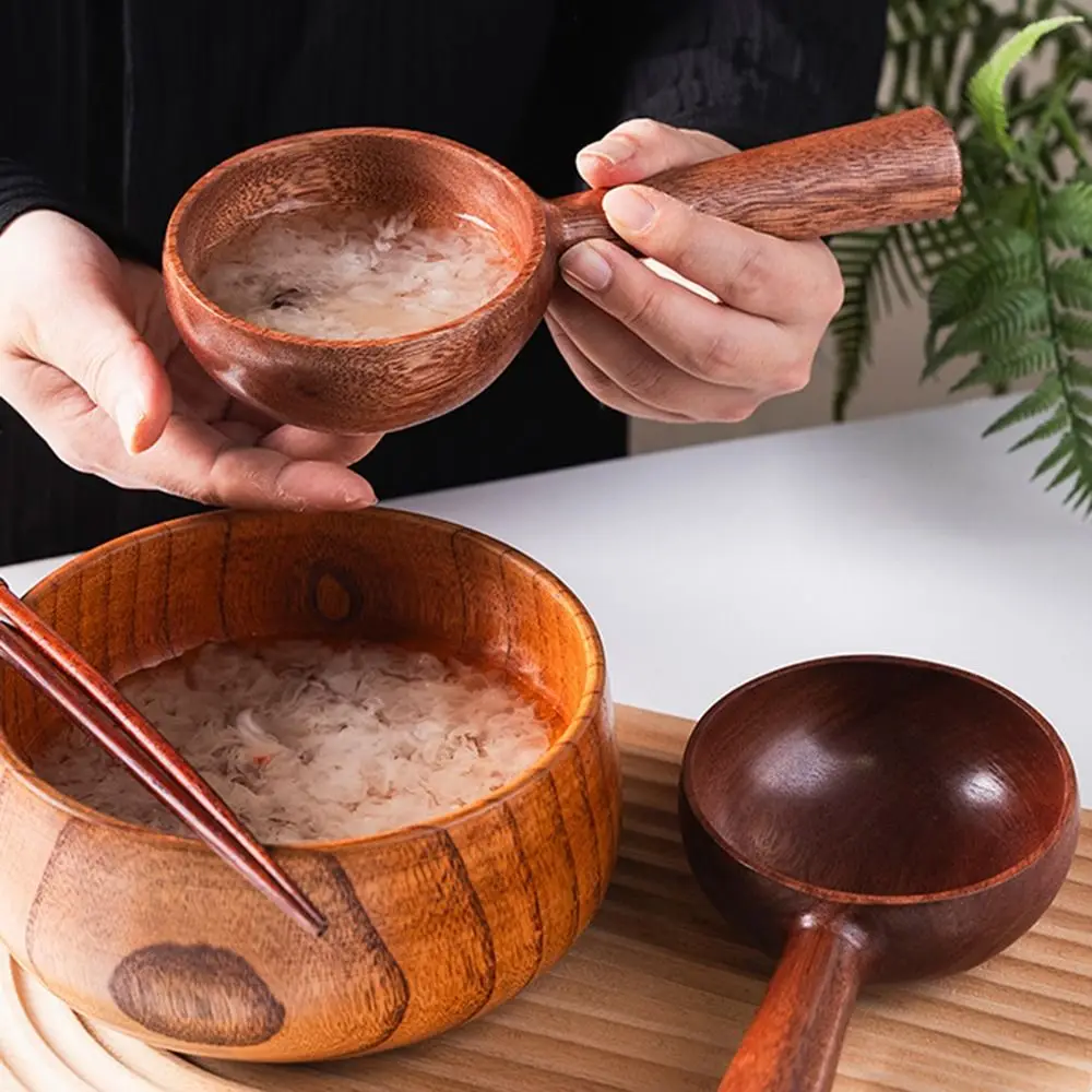 Eco-friendly Long Handled Spoon Large Size Long Handle Wooden Soup Ladle Korean Style Vintage Serving Soup Spoon Picnic