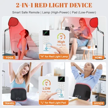 432PCS Red Light Therapy Bracket Light Mat 2-in-1 Relieve Muscle Pain For Full Body Face Near Infrared Light Sauna For Body Face 4