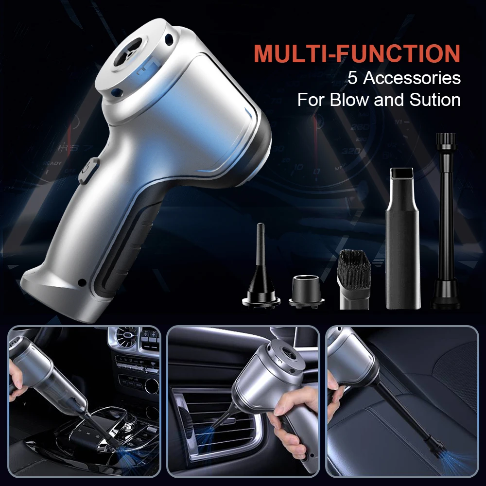 Car Vacuum Cleaner Strong Suction Cleaning Mini Machine Wireless Portable Handhled Blower Machine Air Duster Home Appliances