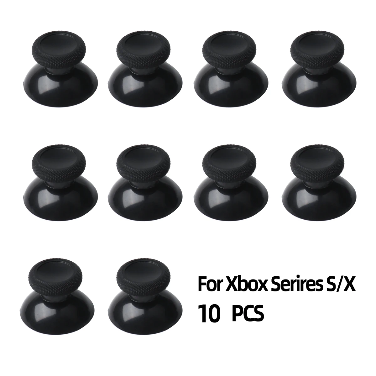 10-Pack Black Silicone Thumbstick Grips