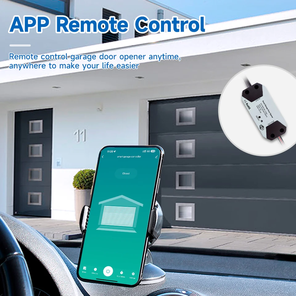 MIUCDA Smart Garage Apriporta telecomando WiFi con app, compatibile con Alexa, Google Assistant e SmartThings controllo vocale Tuya/Smart Life APP, nessun hub richiesto MIUCDA Smart Garage Apriporta telecomando WiFi con app, compatibile con Alexa, Google Assistant e SmartThings controllo vocale Tuya/Smart Life APP, nessun hub richiesto