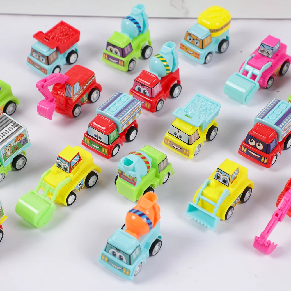 8Pcs Cute Engineering Vehicle Construction Car Pull Back Toys for Kid Birthday Party Favors Pinata Fillers Kindergarten Rewards