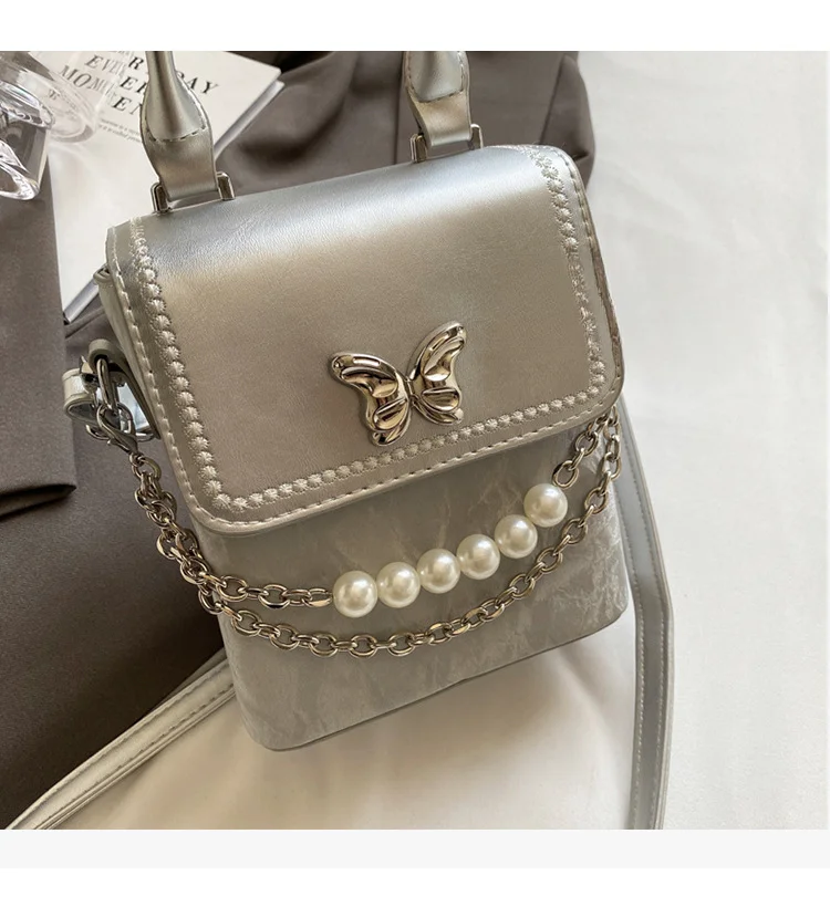 Niche Handheld Box 2024 New Color Contrasting Crossbody Fashion Butterfly Commuter Phone Shoulder Bag_voghion.com