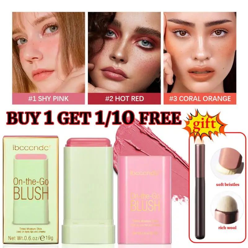 

Blush Stick 3-in-1 Tinted Moistured Stick Lipstick Eyes Cheek and Lip Tint Waterproof Lightweight Cream Multi Stick Makeup