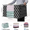 Foldable High Quality Quilt Storage Bag Large Capacity Blanket Clothes Closet Organizer with Reinforced Handle and Clear Window 2