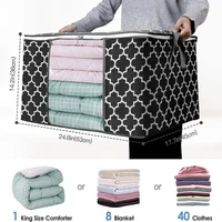 Foldable High Quality Quilt Storage Bag Large Capacity Blanket Clothes Closet Organizer with Reinforced Handle and Clear Window 2