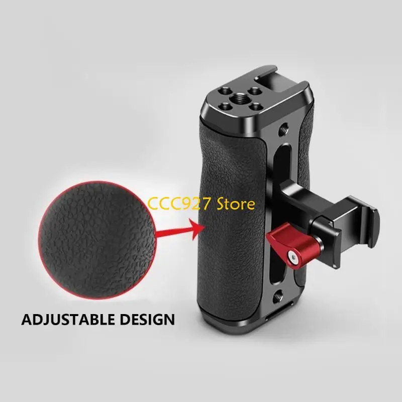 B03F Aluminum Alloy Camera Side Handle Ergonomic Camera Handgrip Cold Shoe Interfaces for Enhances Photography Experience