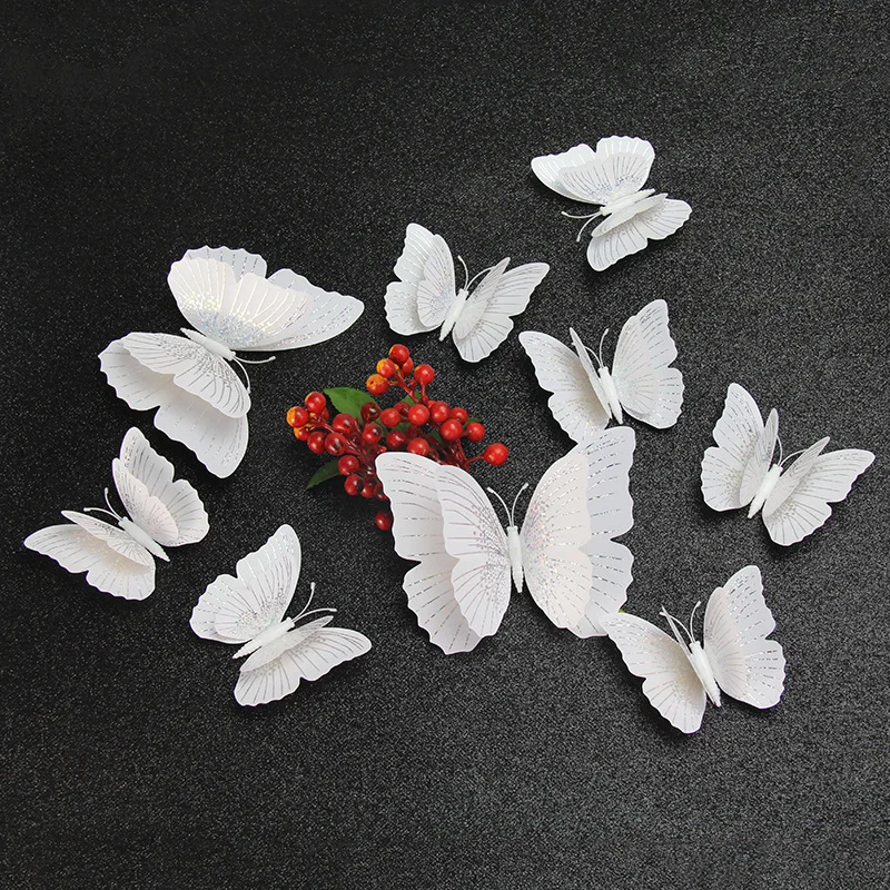 

12pcs/set DIY 3D Butterfly Wall Stickers Art Decal PVC Butterflies Home Decor