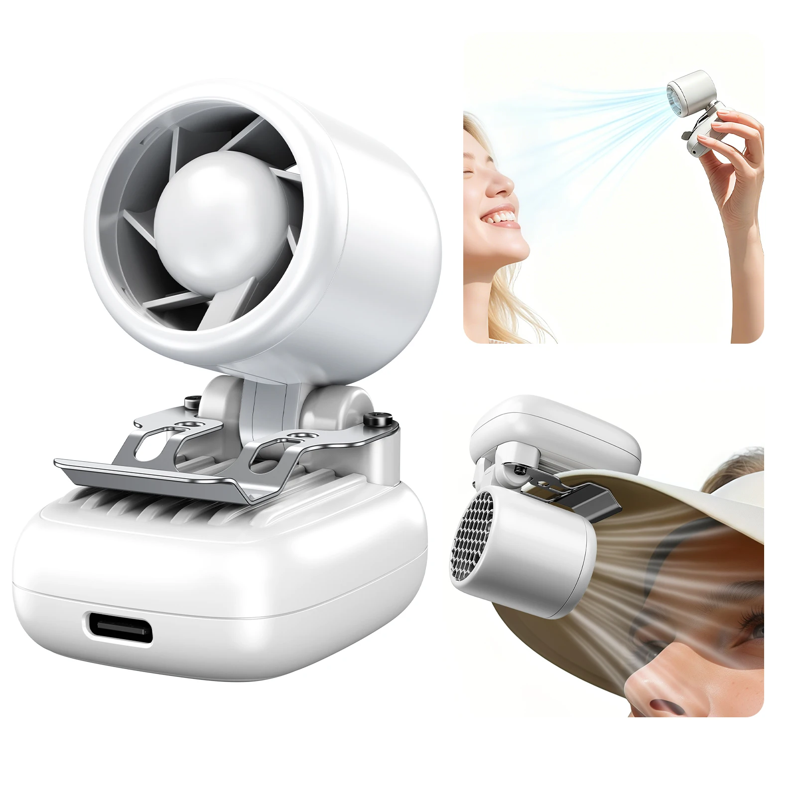 Tragbarer Clip-on Ventilator Für Kappen Akku Betrieb Leise_voghion.com