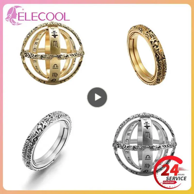 Anelli A Sfera Astronomici Vintage Per Donna Uomo Creativo Complesso Rotante Cosmic Finger Ring Jewelry Jz516