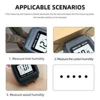 Portable Wood Moisture Meter 0-99.9% Humidity Content Tester Two Pins Digital Hygrometer Moisture Analyzer for Wood Timber Damp 4