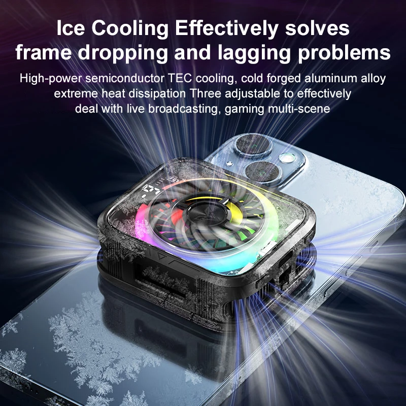 휴대용 휴대폰 마그네틱 반도체 냉각 라디에이터 (아이폰 16/15/14/13 Pro Max 안드로이드 범용 게임 쿨러)