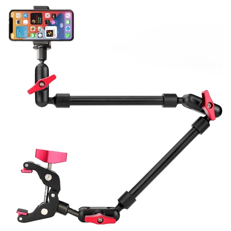 

2023 Camera Magic Arm with Super Clip Bracket for Smartphone Camcorder Action Camera Clamp Mount Tablet Webcam Studio Kits Set