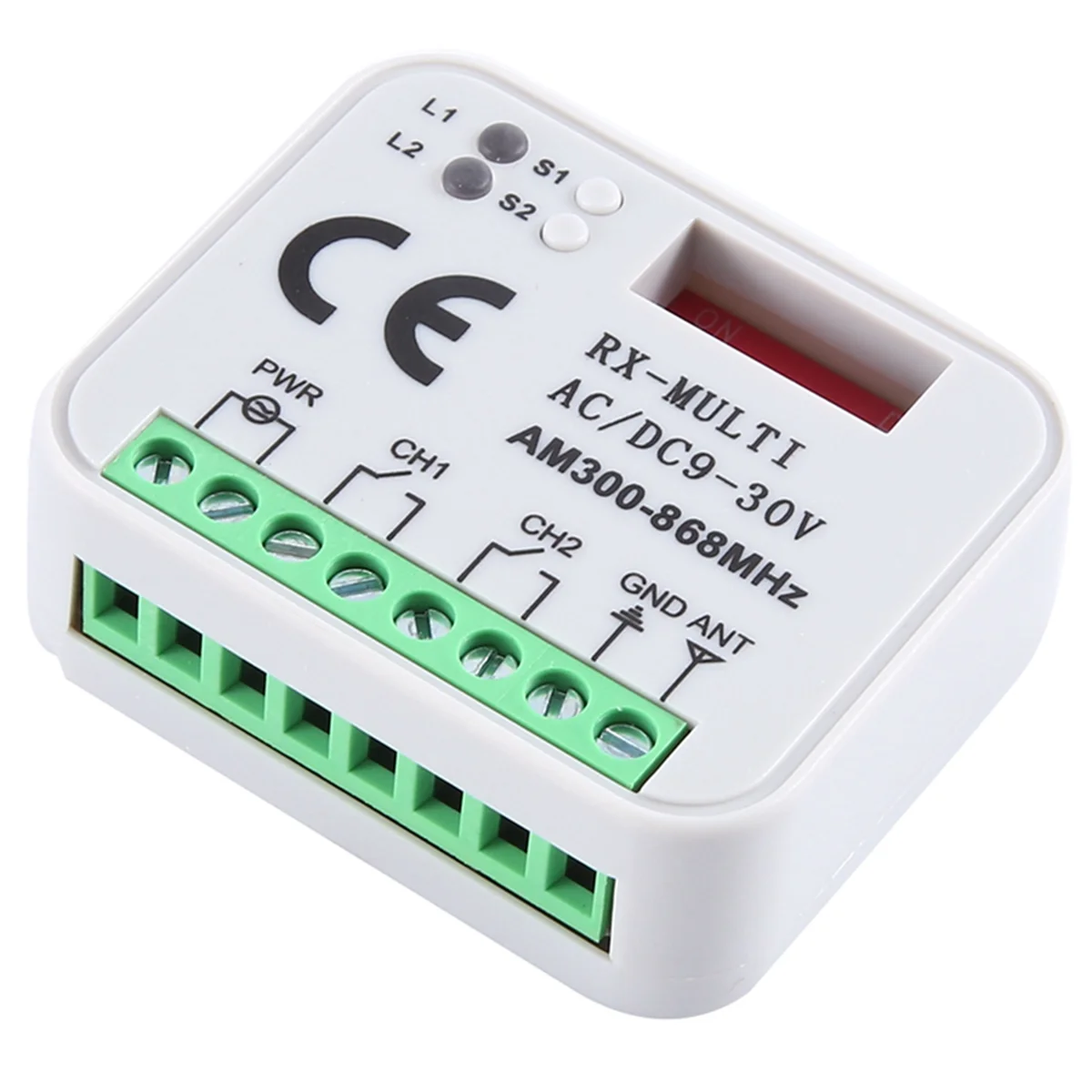 최신 범용 RX 다중 주파수 300-868MHz 수신기 2CH 12V 24V 릴레이 모듈 차고 문 원격 제어 433.92MHz 868MHz