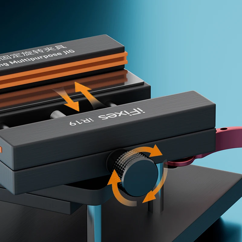 iFixes iR19 2 in 1 360도 회전 고정 클램프 홀더, 아이폰, 삼성, 화웨이 후면 커버 유리 제거 수리 도구 (미끄럼 방지)