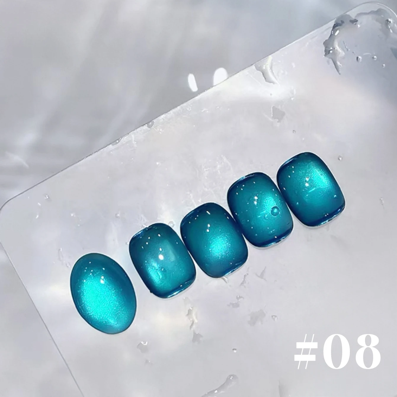 MIANEL 12 ml Glacier Blue Crystal Cat Eye Gel Ice-Transparent Blue-Purple Shimmering Glass Bead Nail Art für den Winter – Detail 28