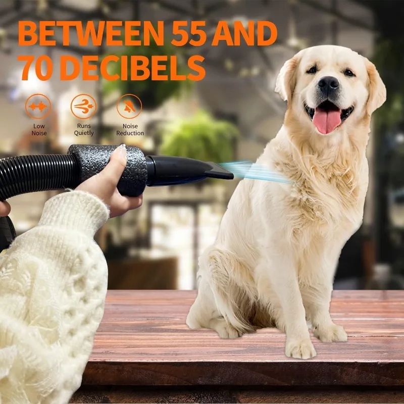 Dog Hair Dryer Pet Grooming Hair Dryer Adjustable Temperature and Speed ​​High Power Suitable for Small, Medium and Large Dogs