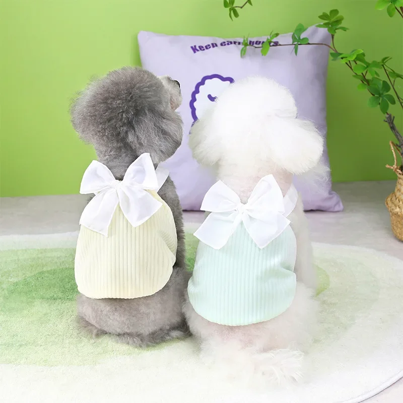 

23 Spring and Summer New Light Luxury Puffy Dress Puppy Sling Clothing Dog Teddy Bichon VIP Pet Clothes Pet Princess Dress