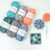 Scrubby Yarn for Scrubbies 6pcs Scrubbing Yarn Rainbow Colored Polyester for Dish Scrubber Crochet Knitting Project Craft Kit 1
