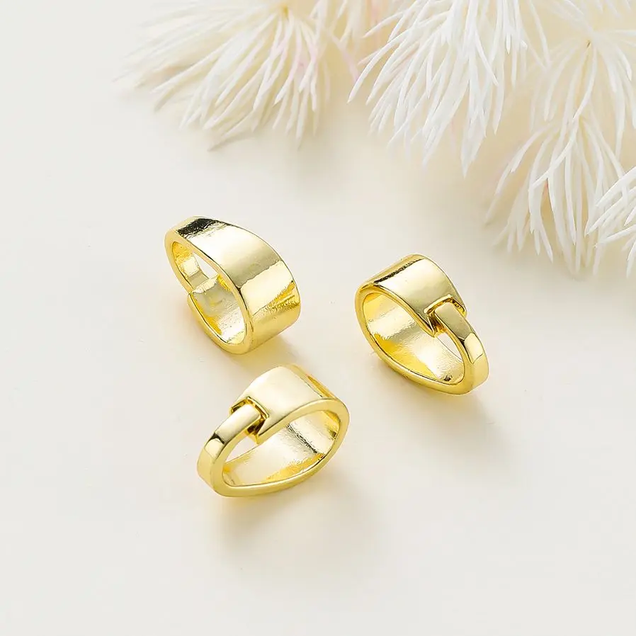 14K 18K Gold Color Pendant Pinch Bail Clips 20pcs/lot Melon Seeds Charm Clasps Connector for DIY Nacklace Making