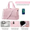 Gym Bag for Women Sports Travel Duffel Bag with USB Charging Port Weekender Overnight Bag with Wet Pocket and Shoes Compartment 2