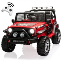 2 Seater Kids Ride on Truck Car, 12V Battery Powered Electric Vehicle for Kids w/Remote, Spring Suspension, LED Light, 3 Speeds 1